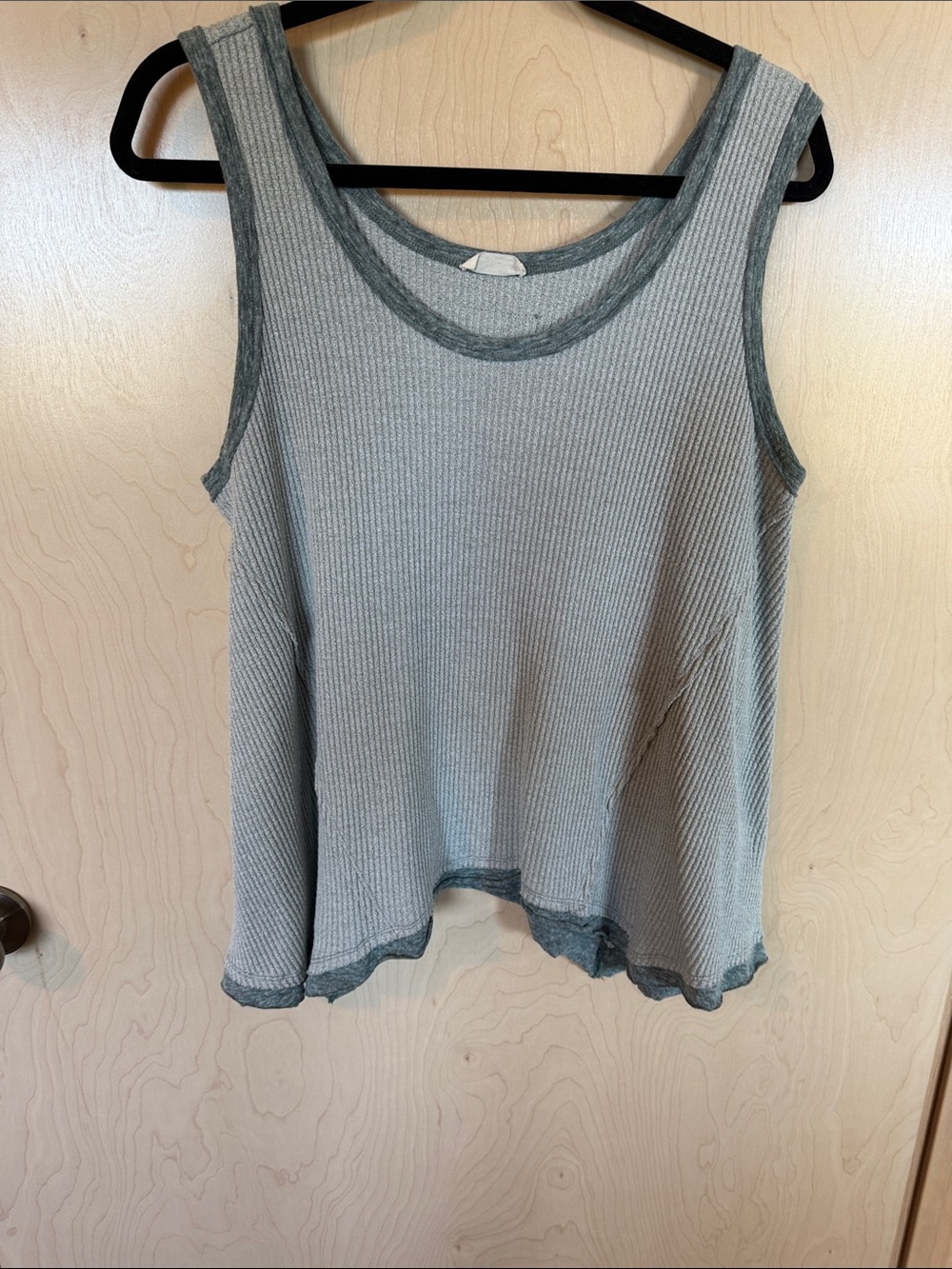 Miss Me Women’s Ribbed Tank Top in Light Green with Green Jersey Trim